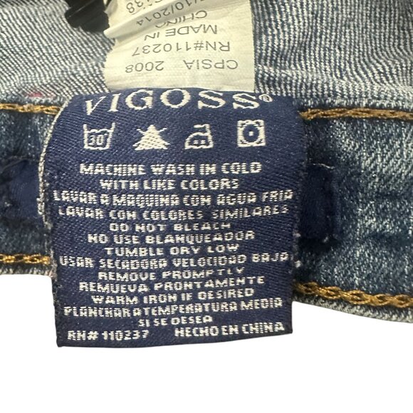 Vigoss Girls 8 Slim Fit Jeans Embroidered Butterfly Flap Pockets Med Wash Denim - Picture 10 of 14